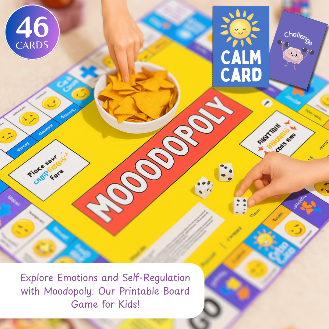 Moodopoly, Zones of Regulation Board Game, Instant Download & Print, Emotional Tools for Kids