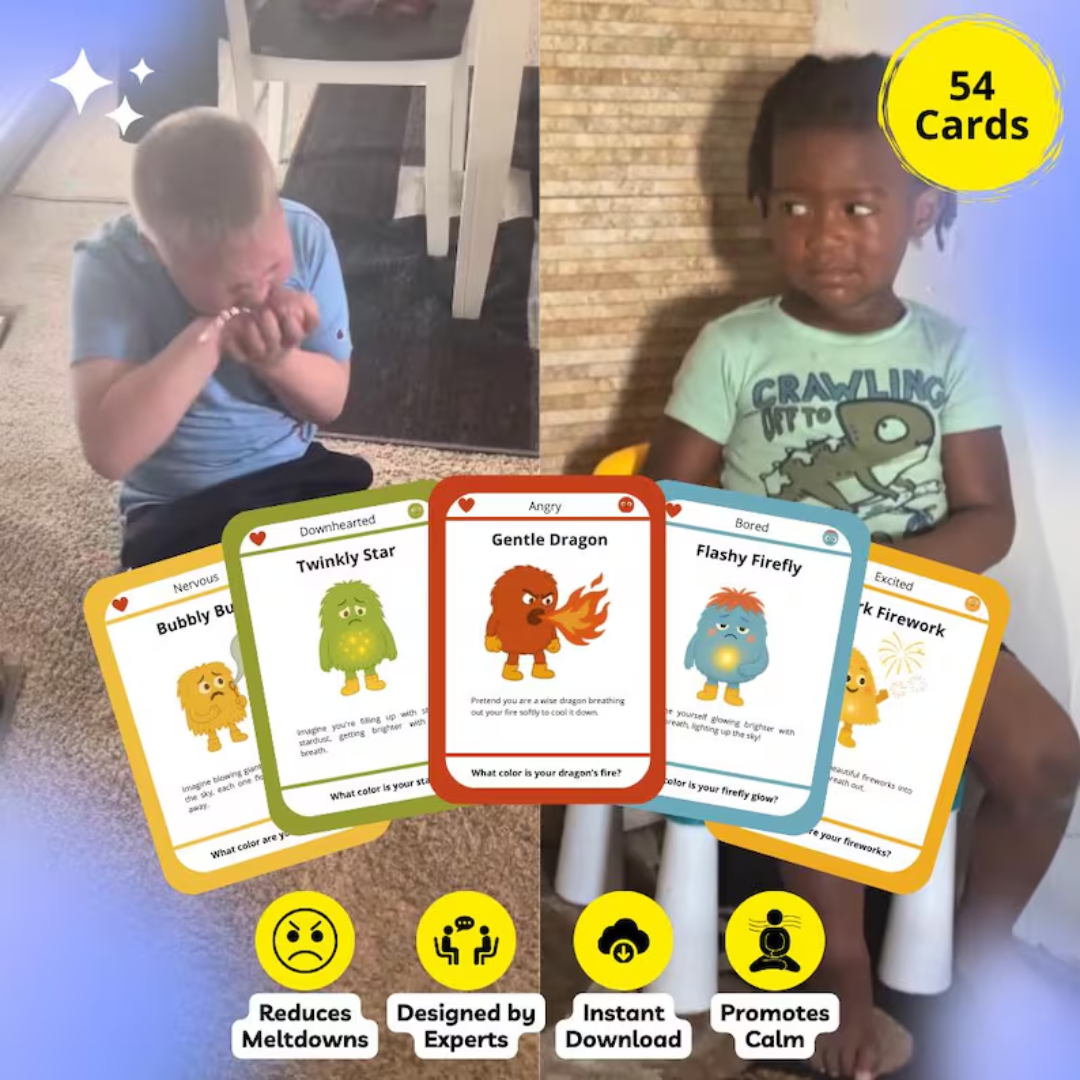 The Feelings First Aid Kit, Kids Feelings Cards, Emotional Regulation Tool for Children, Calm Down Activities, Therapy Cards