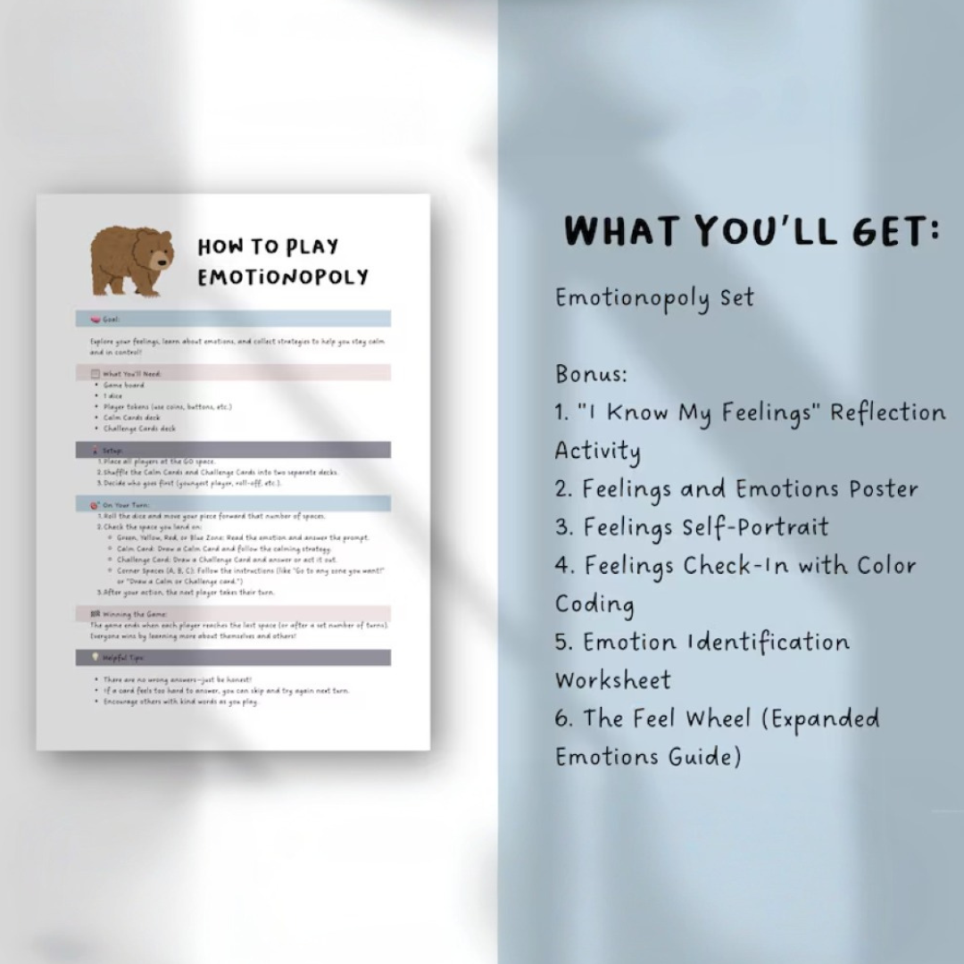 Emotionopoly SEL Game | Feelings Board Game for Kids | Emotions Activity for Counseling, SEL, Homeschool | Emotional Intelligence Game