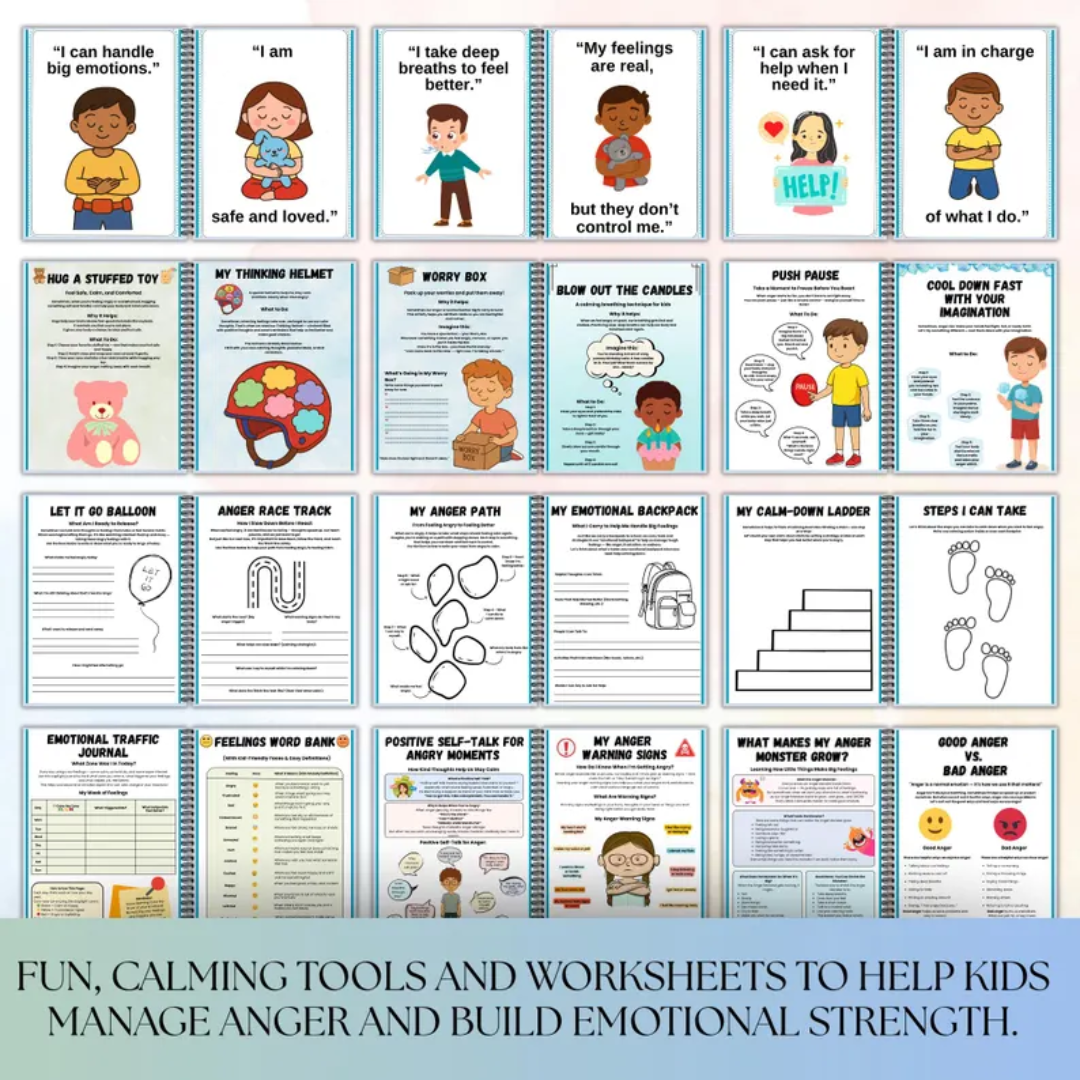 Anger Management Worksheets For Kids, Kids Anger Help, Anger Guide, Taming My Anger Monster, Anger Control Activities, Kids Anger Support