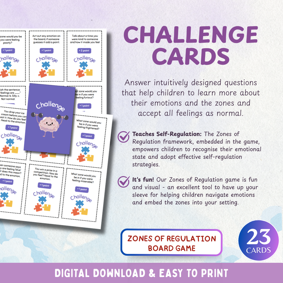 Moodopoly, Zones of Regulation Board Game, Instant Download & Print, Emotional Tools for Kids