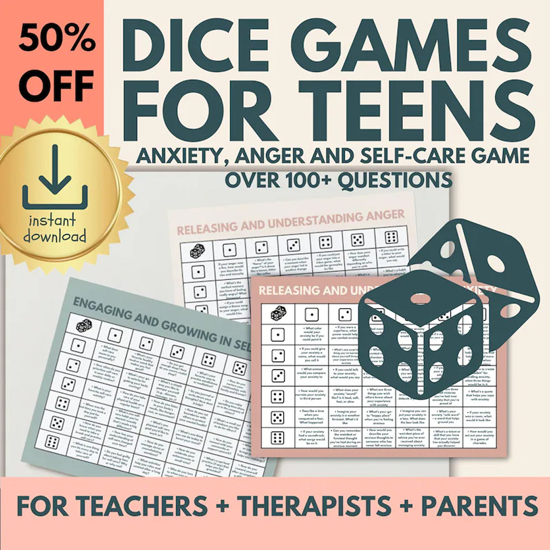 School Counseling Dice Game for Teens & Tweens Group, Dice Emotions Activity, SEL Classroom Lesson, Social Skills & Emotional Regulation