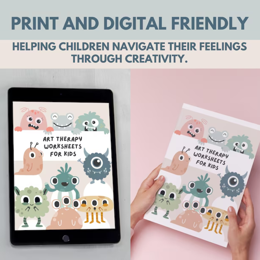 Art Therapy Worksheets for Kids: Feelings, SEL, DBT (PDF)