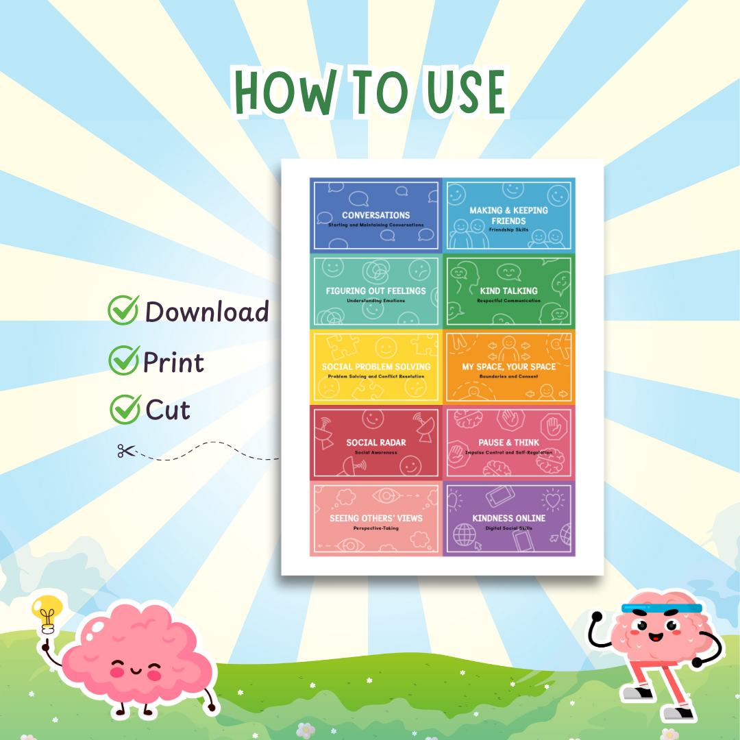 Social Skills Scenario Cards, 100 Social Emotional Learning Prompts, Autism Problem Solving, Conflict Resolution, ADHD Self-Regulation 0045