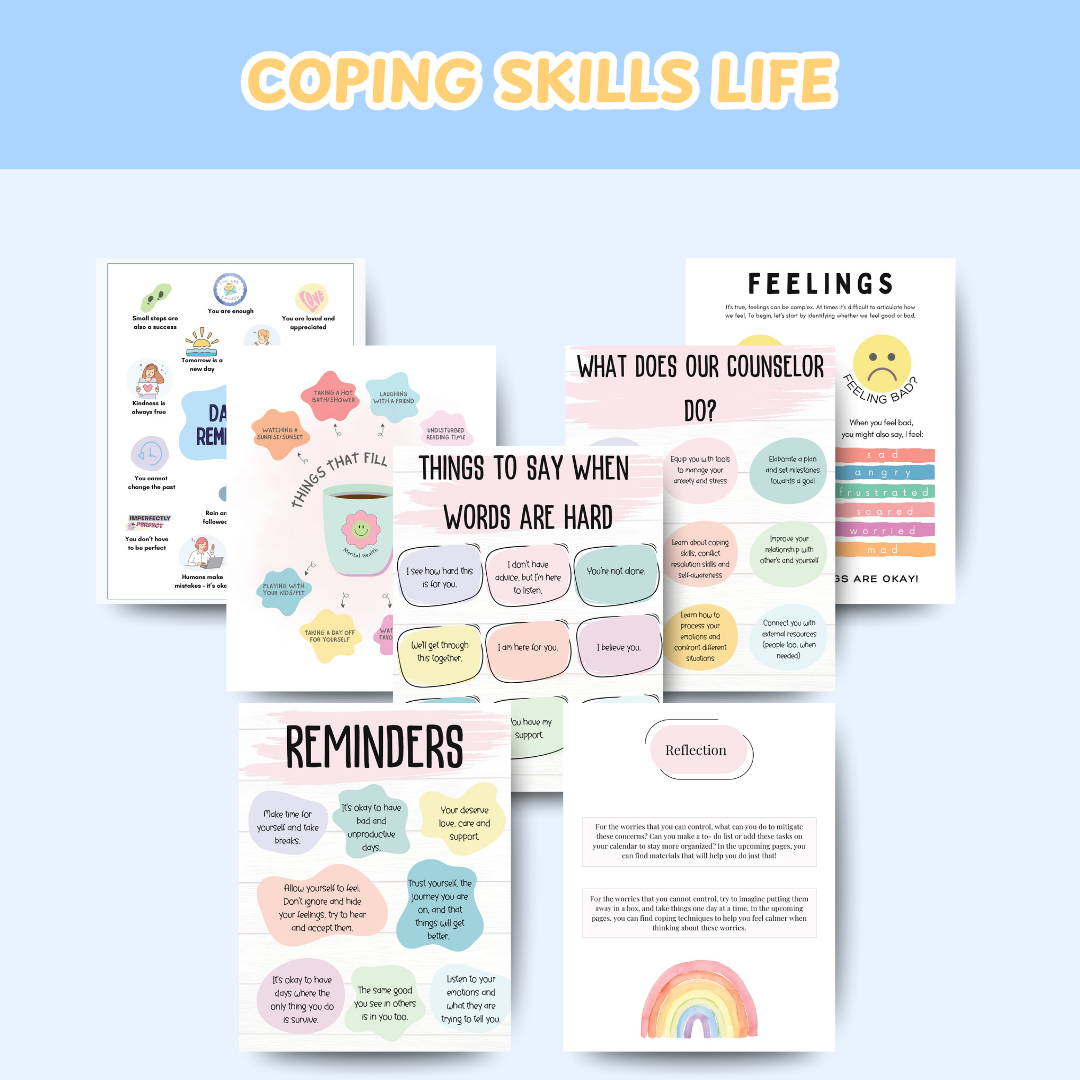 Life Skills Bundle for Kids & Teens, Calming Techniques, Anger Management, Growth Mindset, Assertive Communication, Sleep Hygiene, Daily Routine