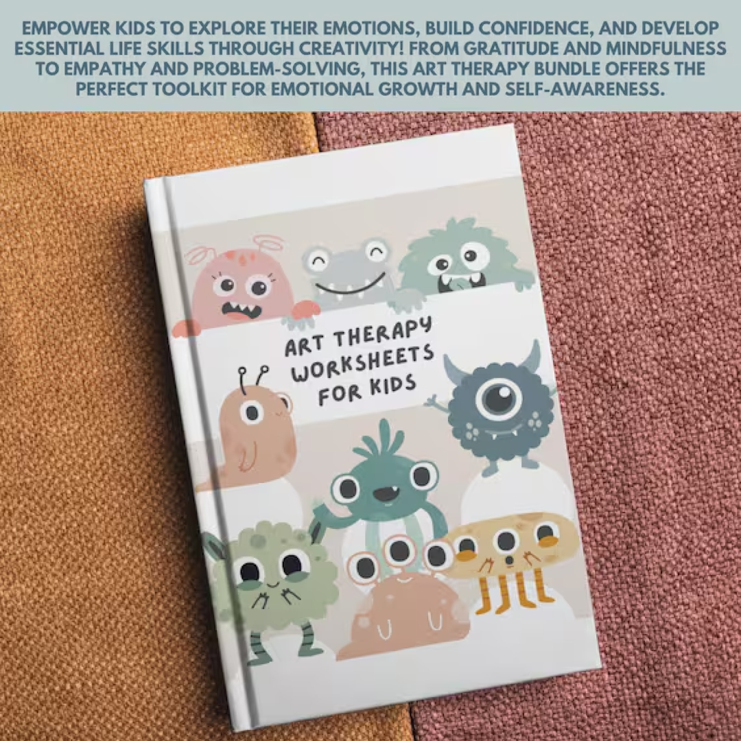 Art Therapy Worksheets for Kids: Feelings, SEL, DBT (PDF)