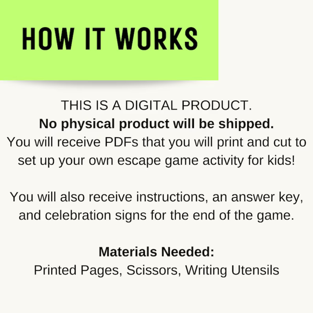 Halloween Escape Room for Kids Class Party Game - DIY Halloween Group Activity Puzzle Mystery - Quick Escape Haunted House for Age 8-13 PDF