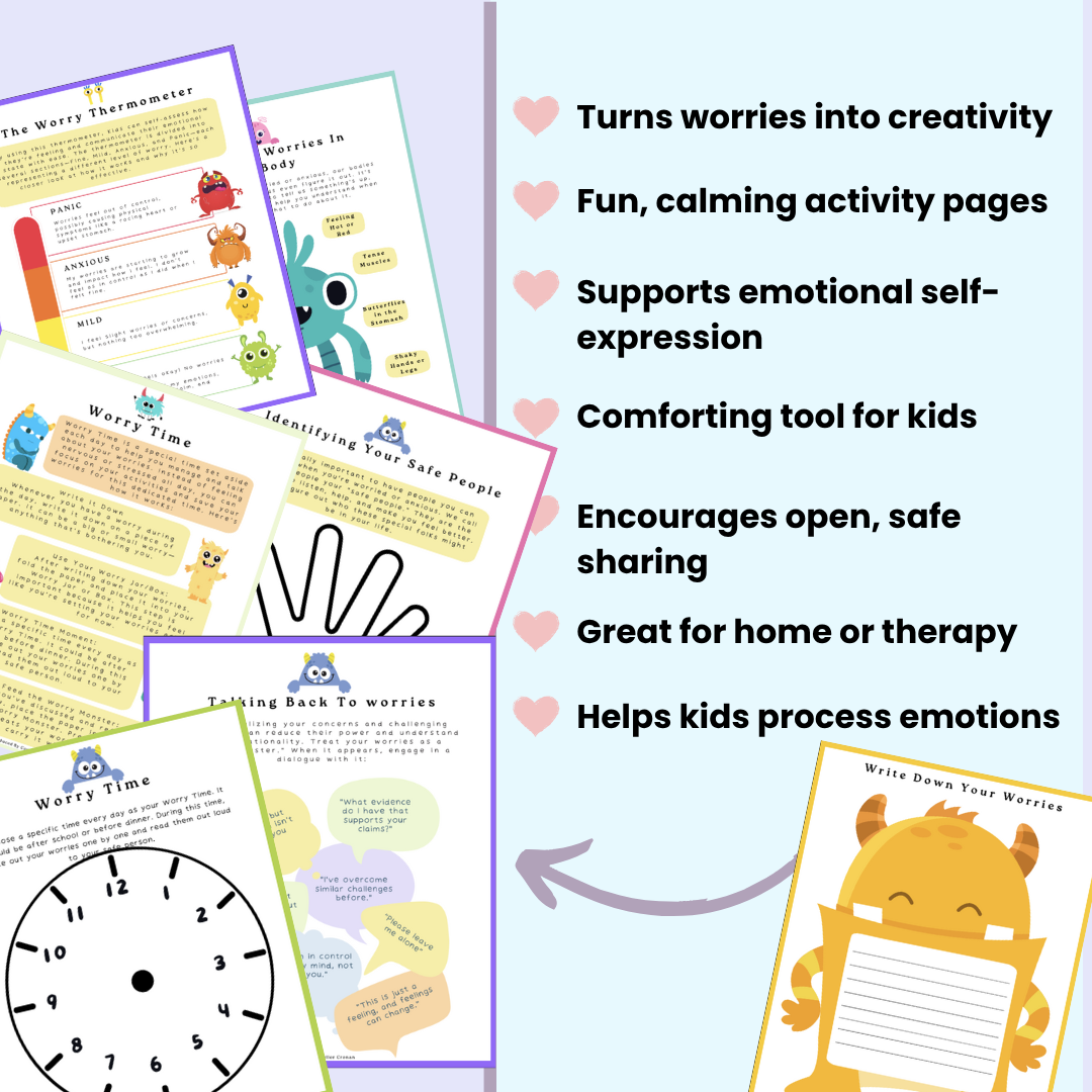 Worry Monsters Workbook, School Counseling Resources & Activities, Coping Skills, Stress & Anxiety Relief