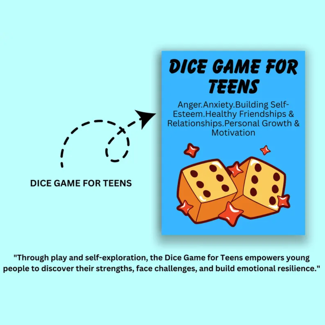 Teen Therapy Dice Game: Anxiety, Anger, Self-Esteem Table Talk (Printable)