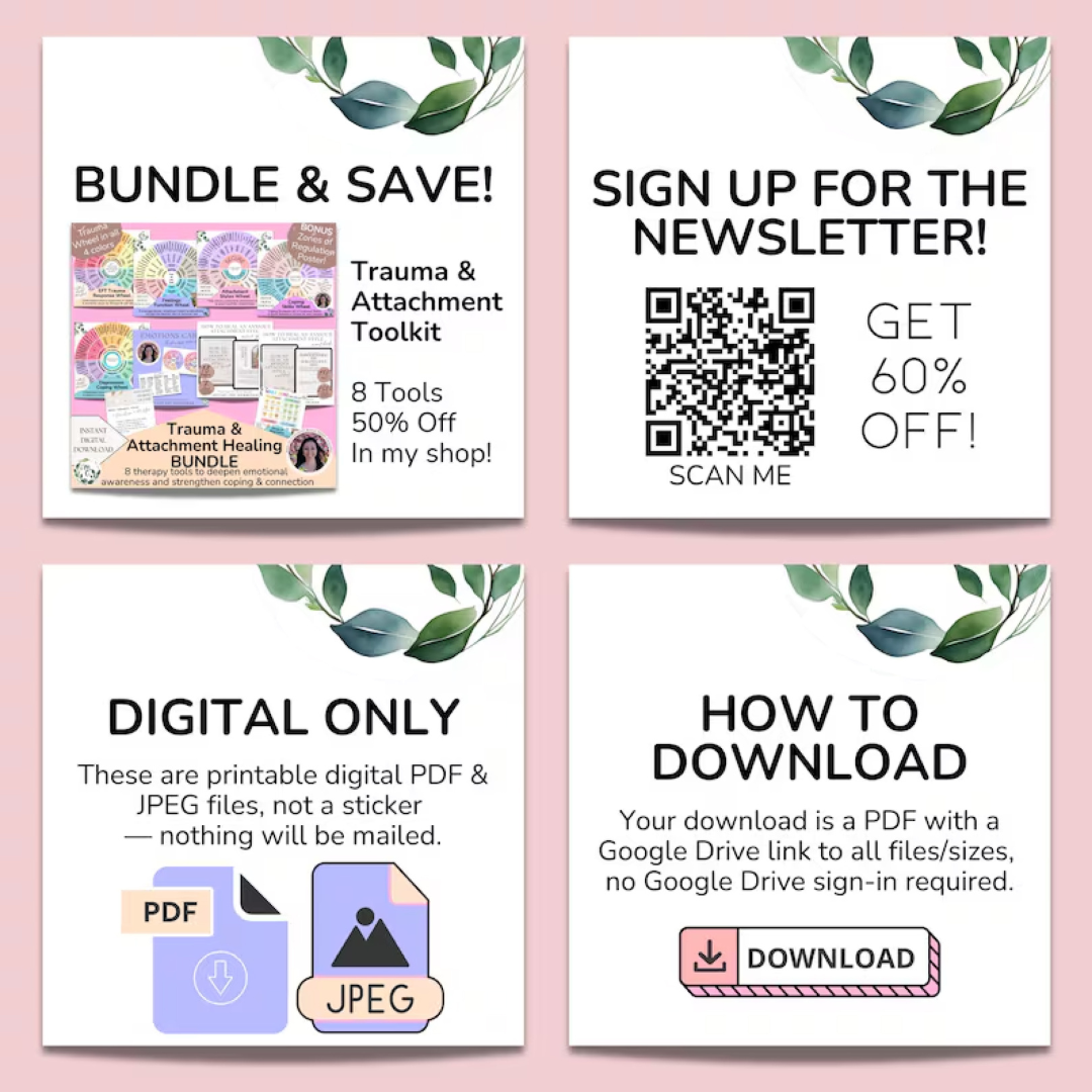 Coping Skills Wheel: Coping Strategies Printable Poster and Tool for Anxiety, Anger, Sadness (Digital Download)