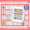 Anger Management for Kids Workbook Worksheets Calming Strategies Emotional Self regulation Coping Skills SEL Counseling Activities Therapist