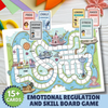 Emotional Regulation & Coping Skills Board Game, School Counselor Game, Social Emotional Learning, Mindfulness Game For Kids, 15+ Cards