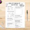Feel It, Draw It, Let It Go, Emotional Regulation Art Therapy Worksheets, 70+ Pages, Stress Relief, Mindfulness