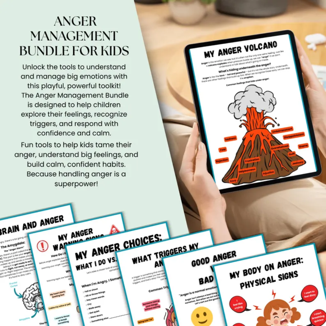 Anger Management Worksheets For Kids, Kids Anger Help, Anger Guide, Taming My Anger Monster, Anger Control Activities, Kids Anger Support