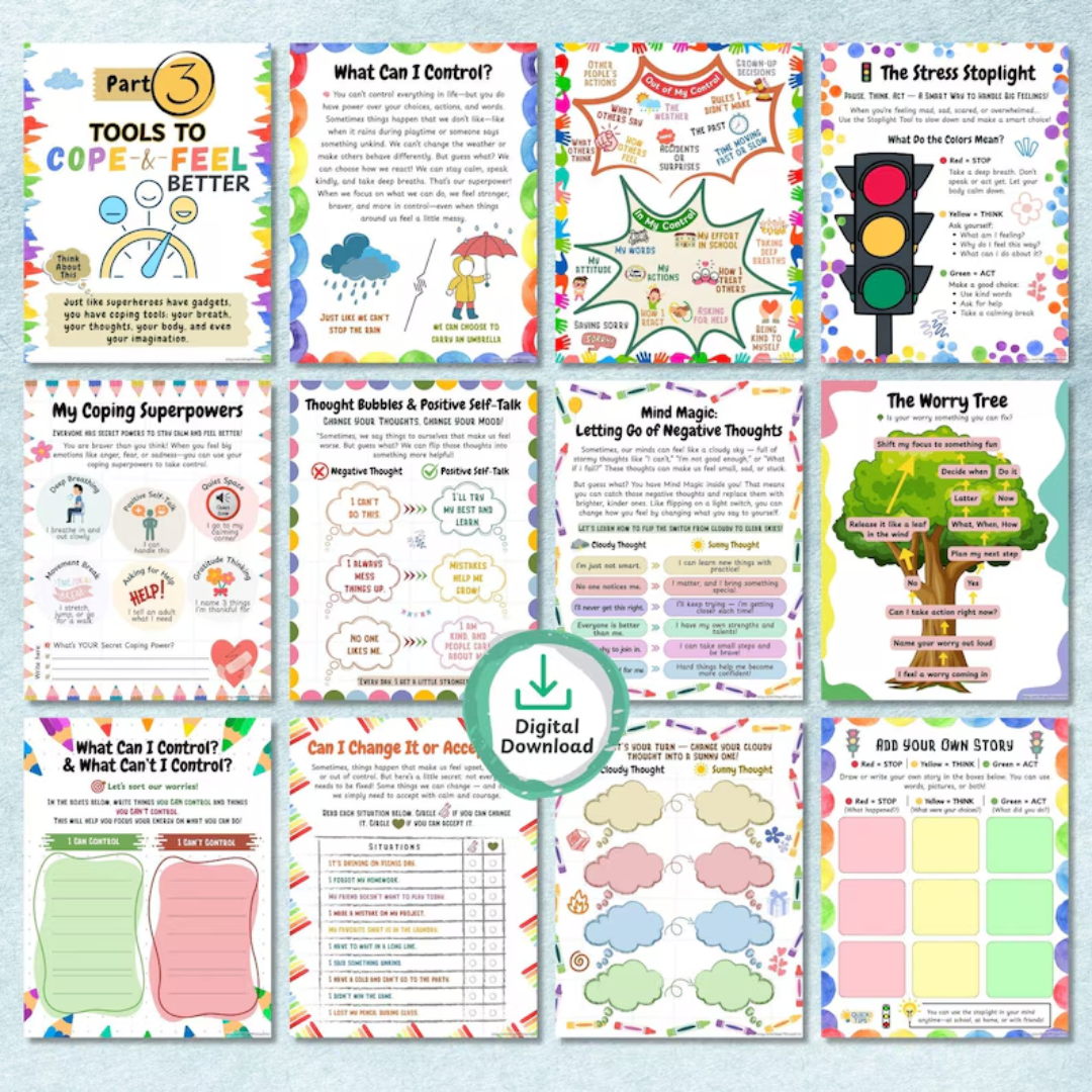 Feeling Toolkit for Kids, Help Kids Stay Calm with Fun Calming & Coping Activities, DBT Cards, Calm Down Strategies