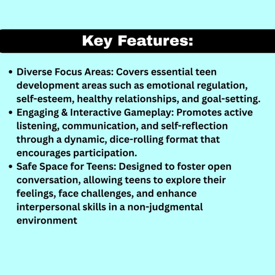 Teen Therapy Dice Game: Anxiety, Anger, Self-Esteem Table Talk (Printable)