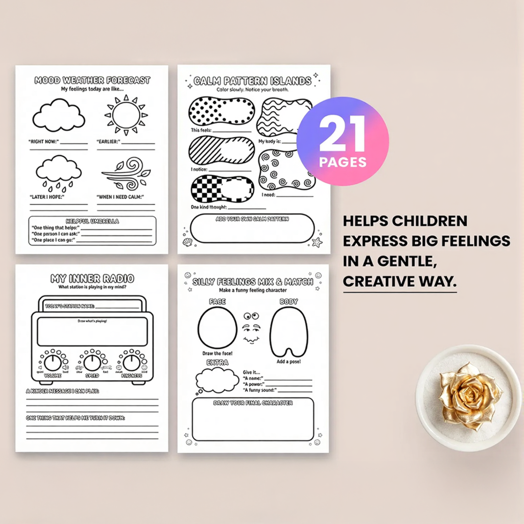 Art Therapy for Kids, Worksheets for Emotional Regulation, SEL Activities, Coping Skills, Stress Relief