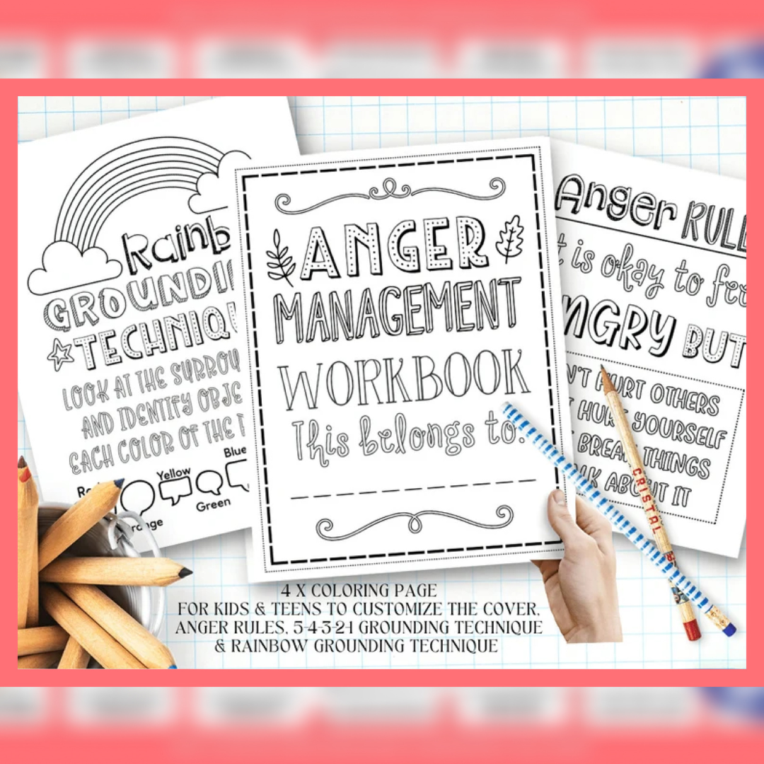 Anger Management for Kids Workbook Worksheets Calming Strategies Emotional Self regulation Coping Skills SEL Counseling Activities Therapist