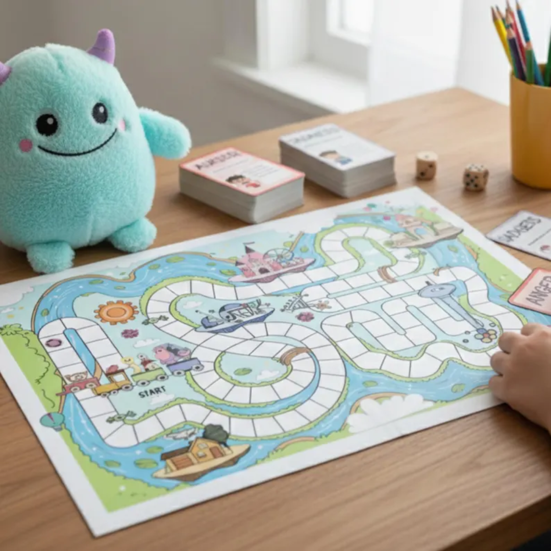 Emotional Regulation & Coping Skills Board Game, School Counselor Game, Social Emotional Learning, Mindfulness Game For Kids, 15+ Cards