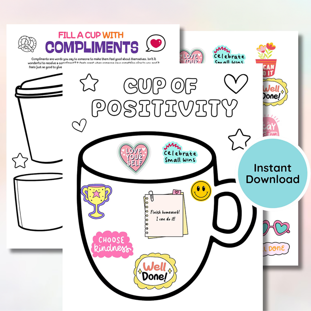 Self-Esteem Worksheet Bundle: Mental Health Activities for Kids & Teens