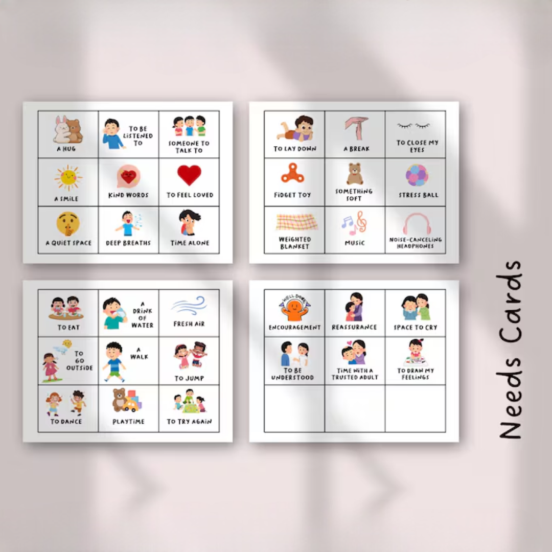 Feelings and Needs Chart for Kids, Editable Emotions Board, Preschool Social Emotional Learning, US Letter Printable & Bonus Worksheets