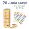70 Jenga Cards, Deep Questions For Teens Cards, Therapy Games, Custom Playing Cards