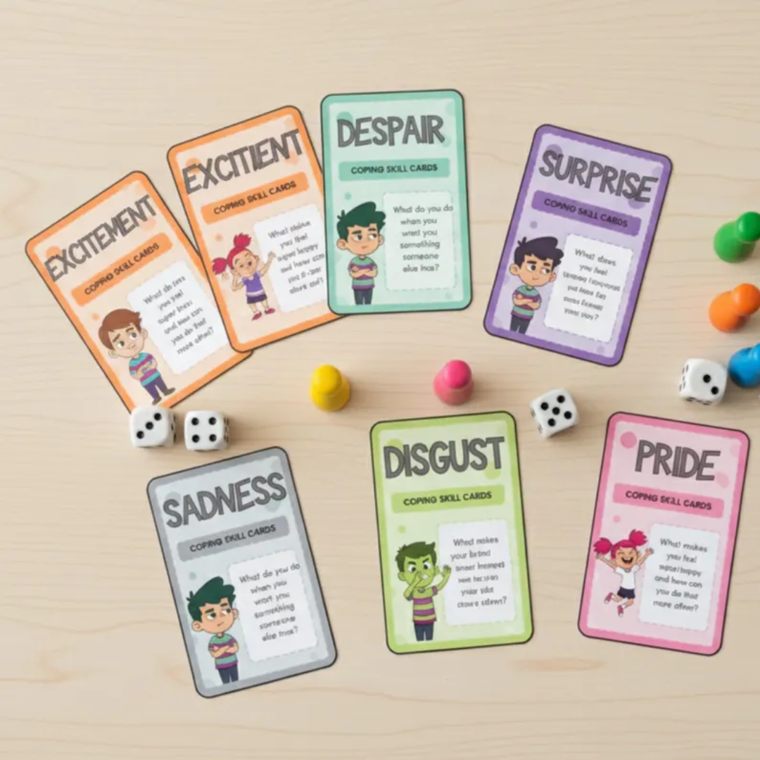 Emotional Regulation & Coping Skills Board Game, School Counselor Game, Social Emotional Learning, Mindfulness Game For Kids, 15+ Cards