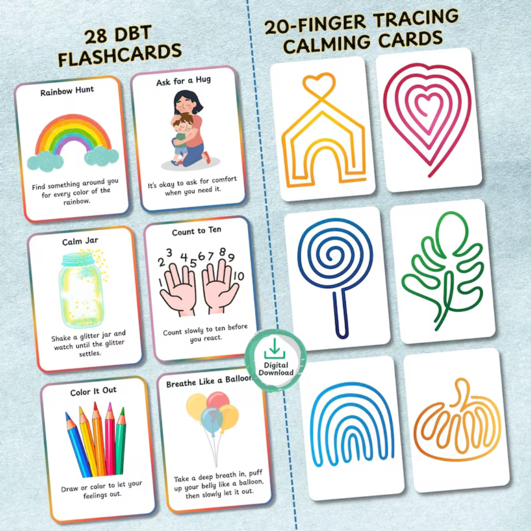 Feeling Toolkit for Kids, Help Kids Stay Calm with Fun Calming & Coping Activities, DBT Cards, Calm Down Strategies