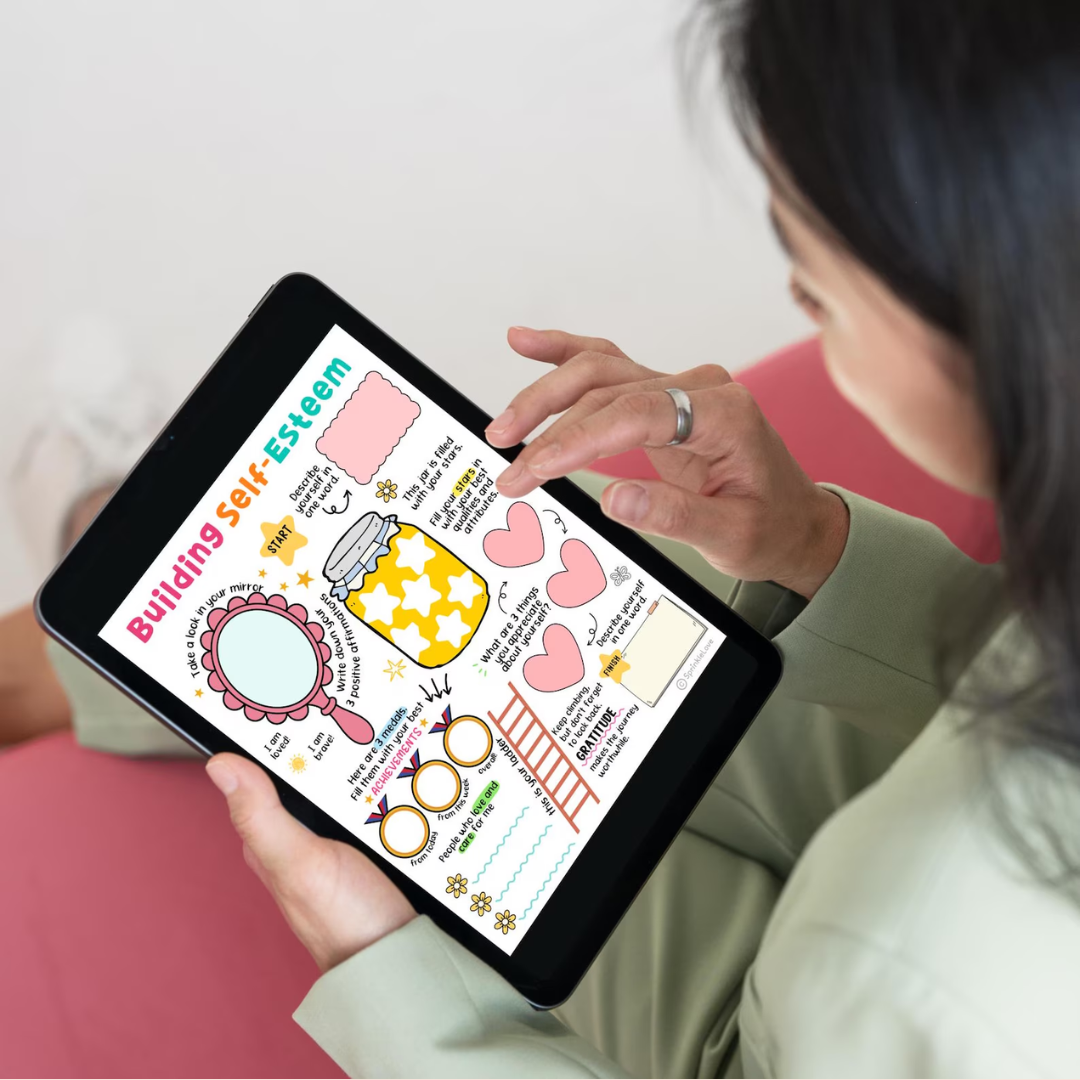 Self-Esteem Worksheet Bundle: Mental Health Activities for Kids & Teens