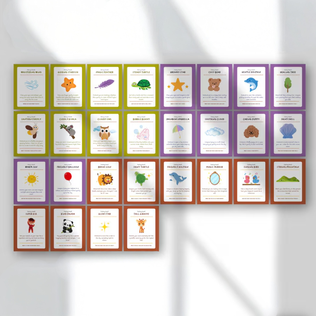 Emotional Regulation Cards for Kids, Feelings Comfort Kit, Calm Down Activities, Therapy Coping Cards for Children