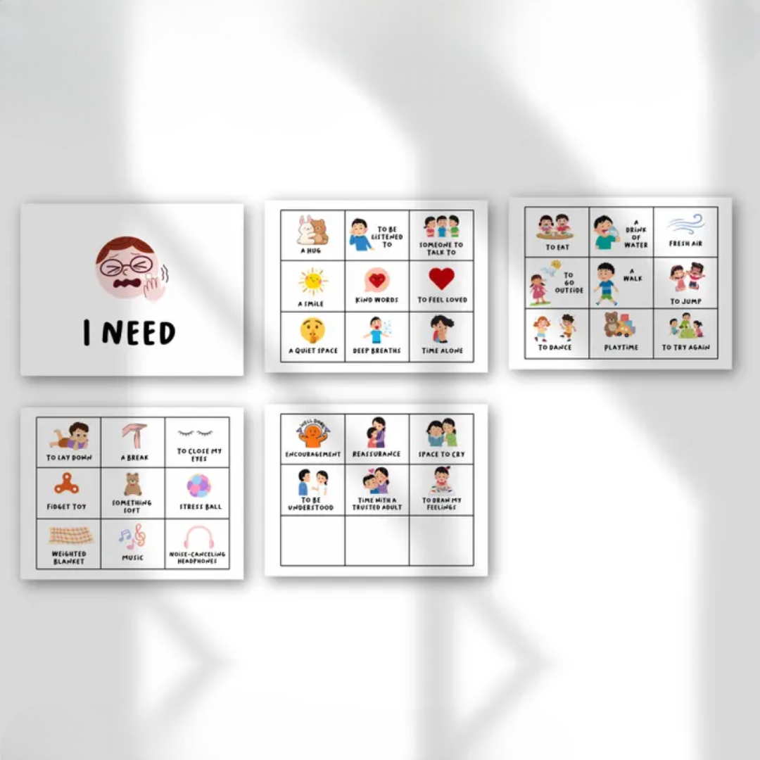 Feelings and Needs Chart for Kids, Editable Emotions Board, Preschool Social Emotional Learning, US Letter Printable & Bonus Worksheets