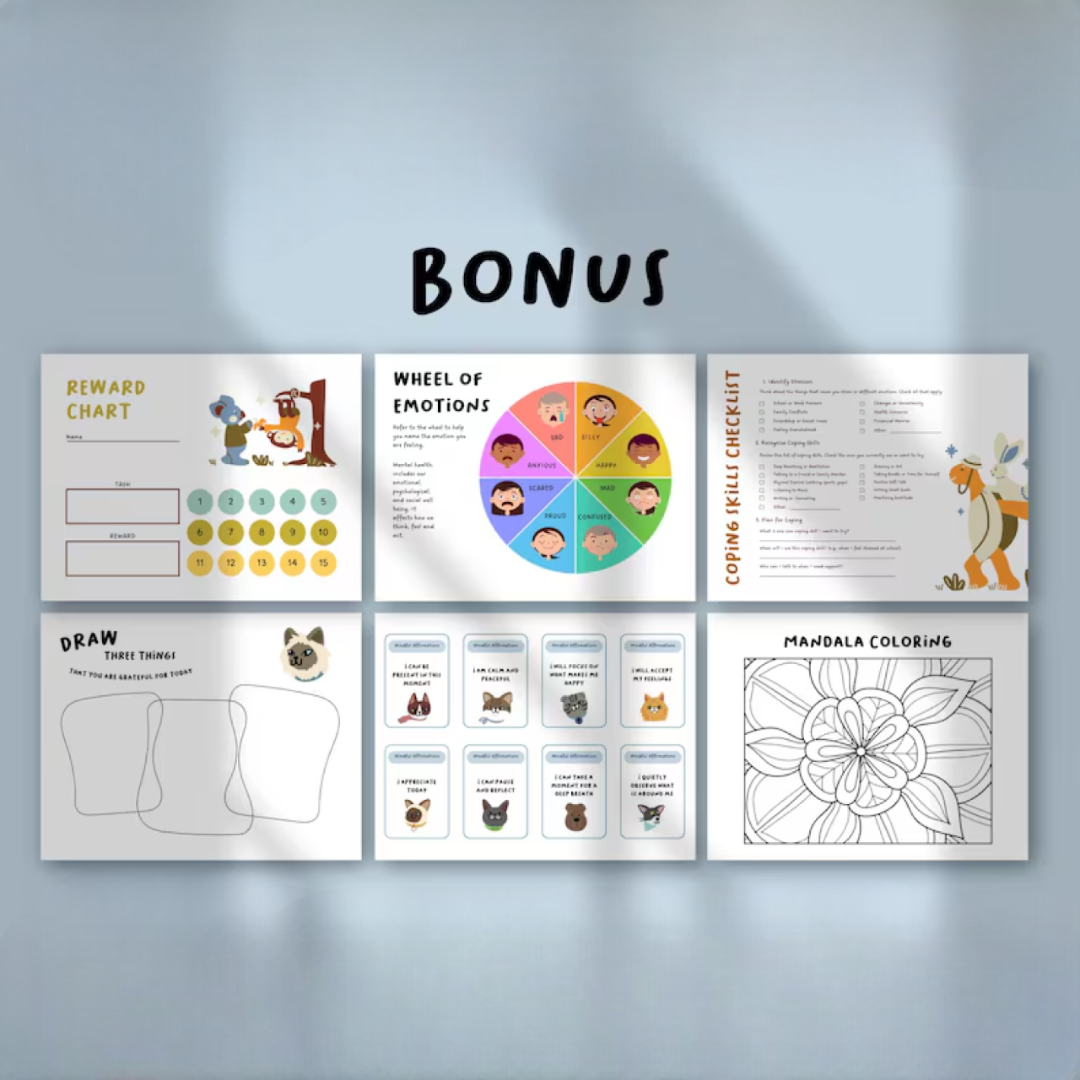 Emotional Regulation Cards for Kids, Feelings Comfort Kit, Calm Down Activities, Therapy Coping Cards for Children