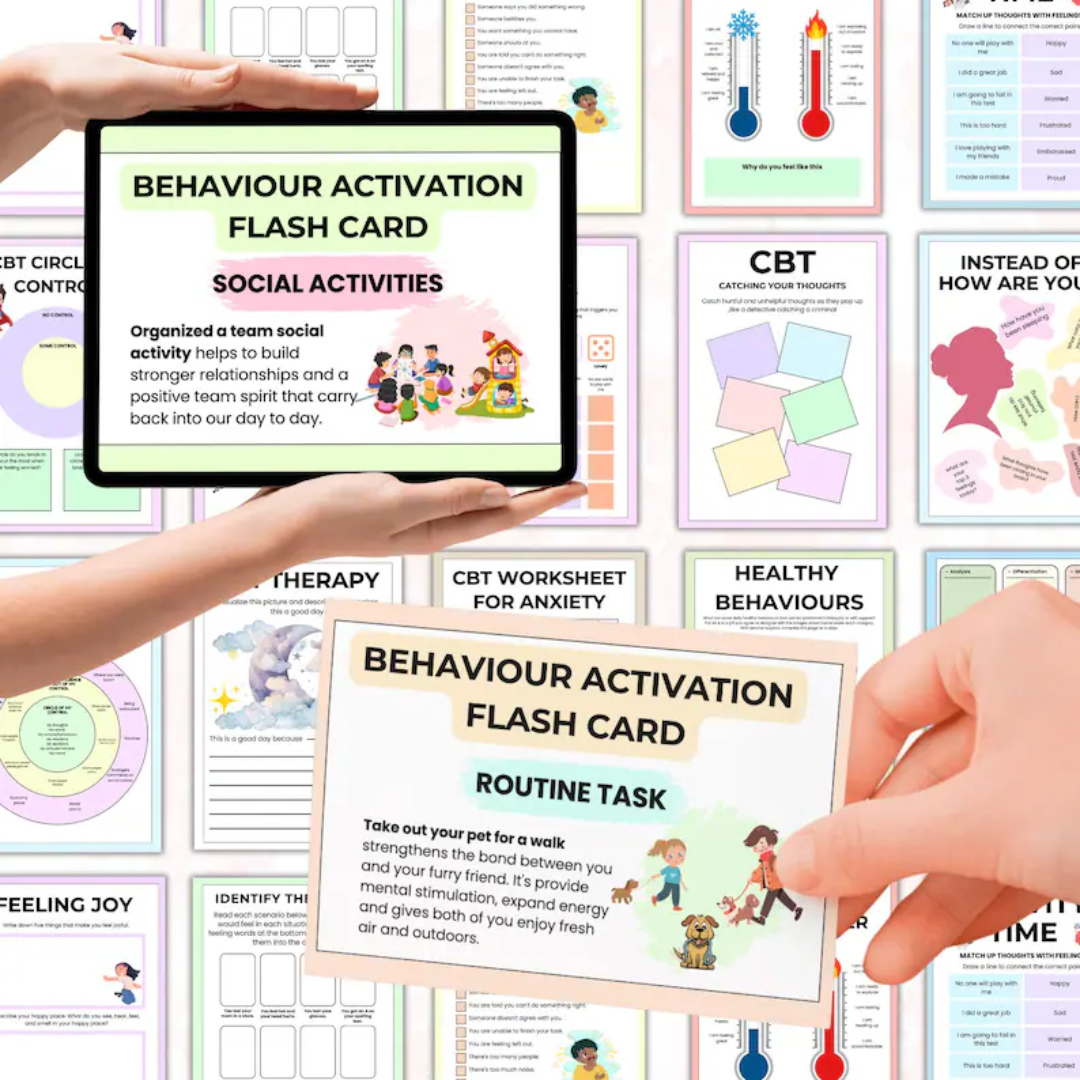 Kids CBT Worksheets, Cognitive Behavioral Therapy Activities for Children, Printable Mental Health Counseling Tools, Emotional Regulation