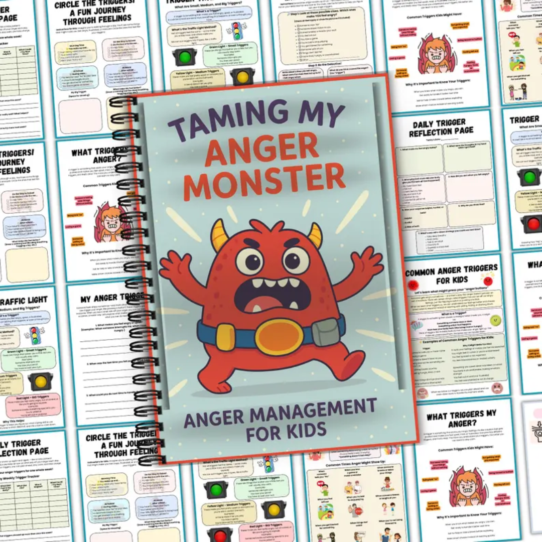 Anger Management Worksheets For Kids, Kids Anger Help, Anger Guide, Taming My Anger Monster, Anger Control Activities, Kids Anger Support